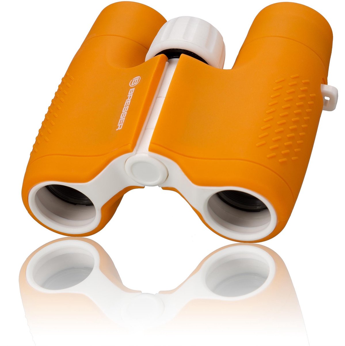 Bresser Junior-Fernglas - 6x21 - orange weiß - robust - Frontfernglas