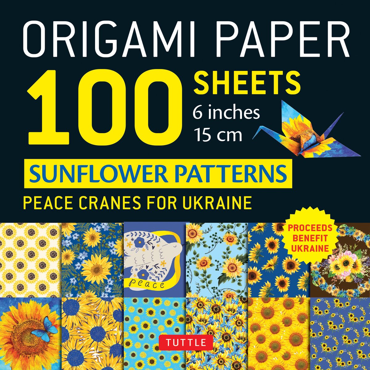 Tuttle Origamipapier 100 Blatt Sonnenblumenmuster 6 (15 cm)
