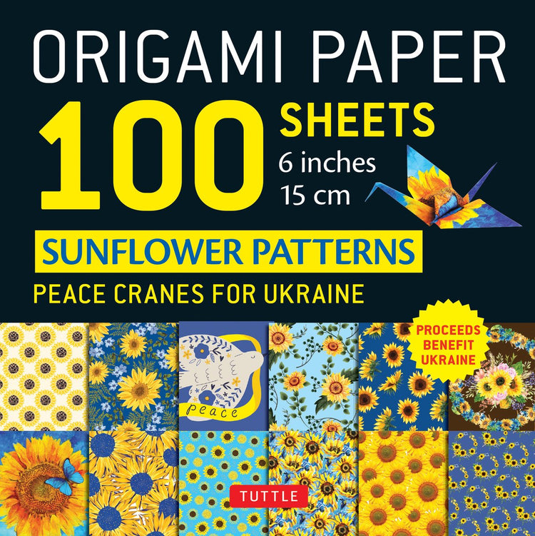 Tuttle Origamipapier 100 Blatt Sonnenblumenmuster 6 (15 cm)