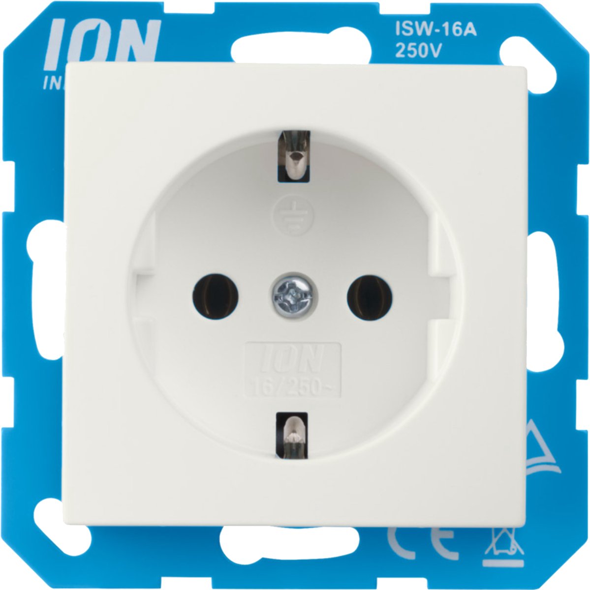Ion Industries Schutzkontaktsteckdose – E1 Alpinweiß glänzend (10.302.014) – Wandsteckdose