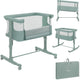 Lionelo Aurora 3in1 Beistellbett – Babybett bis 9 kg – Mitwachsbett – 4 Rollen mit Bremse – Campingbett – höhenverstellbar – atmungsaktives Netz – inklusive Matratzen-Transporttasche – abnehmbarer Bezug