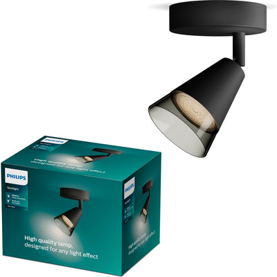 Philips LED Philips Cleft Spot – Wandstrahler – mit Rauchglas – Gu10-LED-Fassung