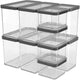 Rotho Loft Frischhaltedosen - Set à 10 Stück - Schwarz - 4x 0,55 Liter, 4x 2,1 Liter und 2x 1 Liter