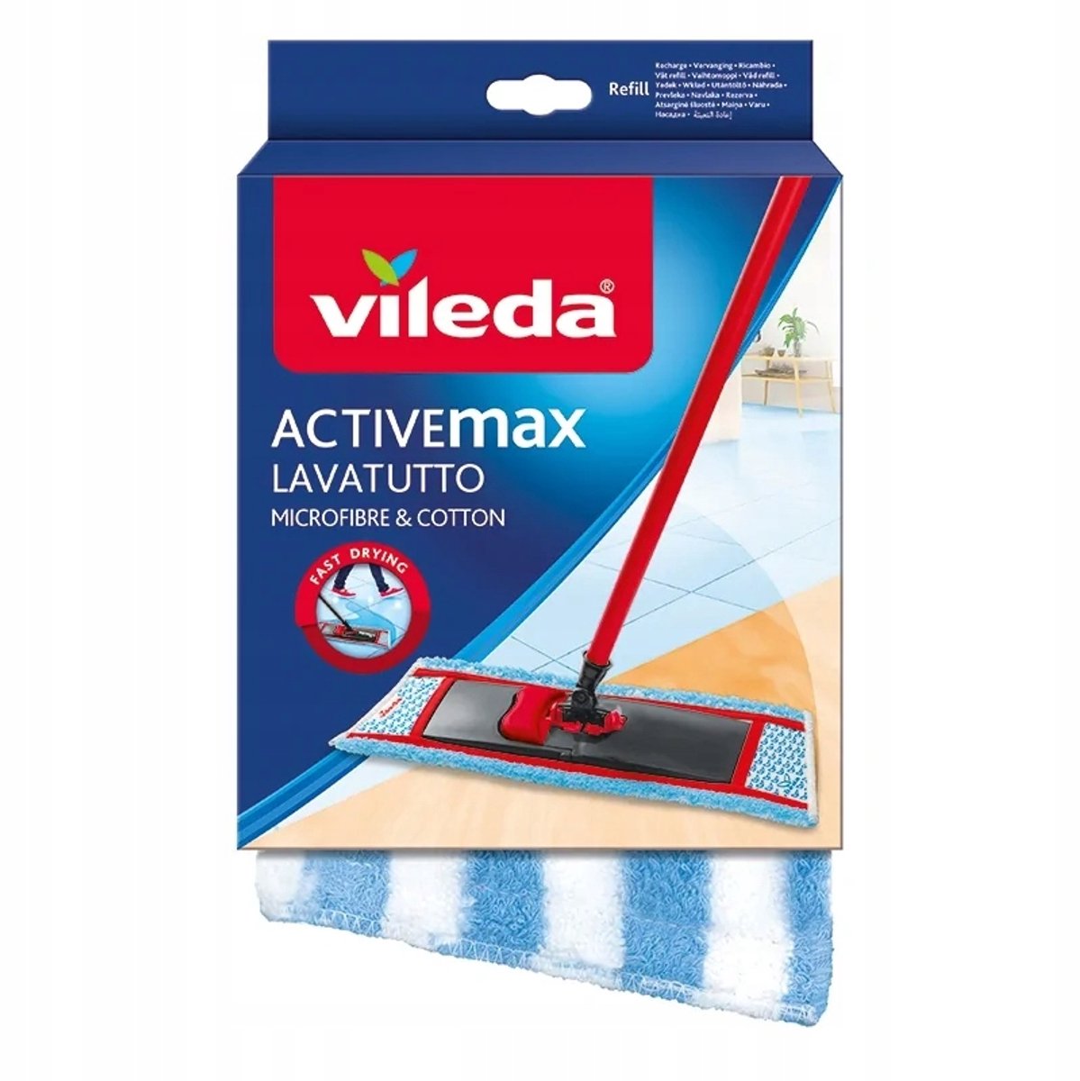 Vileda active max – Wirbelmopp – für alle Böden geeignet – Mikrofaser
