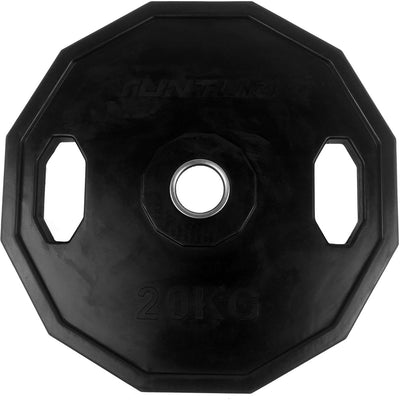 Tunturi Olympia-Hantelscheibe - Langhantelgewichte - 1x 20 kg - 50mm - Gummi - inkl. kostenlose Fitness-App