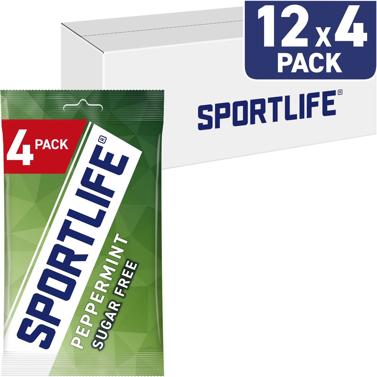 Sportlife Kaugummi Pfefferminze – frischer zuckerfreier Kaugummi – 12x (4x18g)