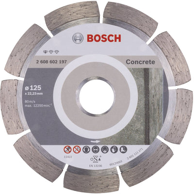 Bosch Zubehör Diamanttrennscheibe Standard für Beton 125 x 22,23 x 1,6 x 10 mm 1. - 2608602197