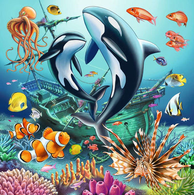Ravensburger Jigsaw Puzzle Zauberndes Unterwasserwelt, 3x49st.