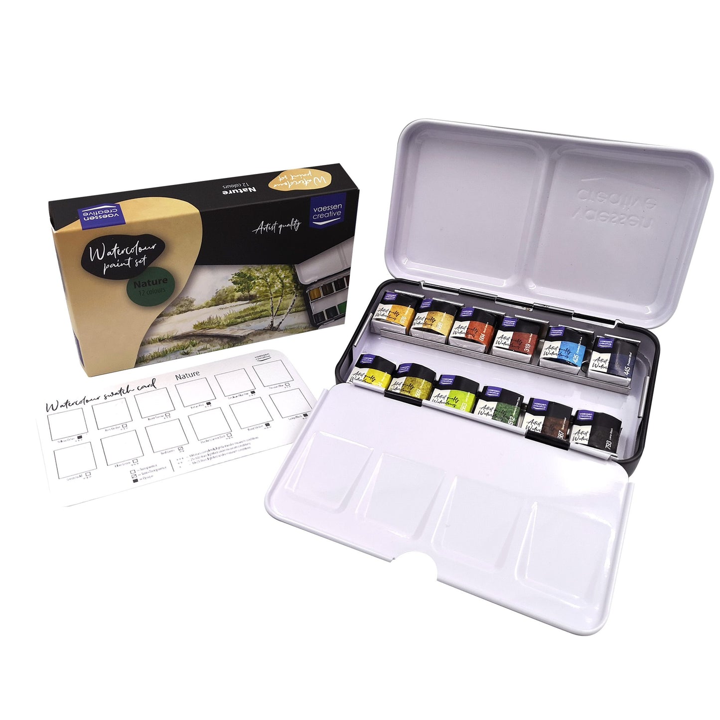 Vaessen creative • Aquarellfarben-Set Natur 12 Farben