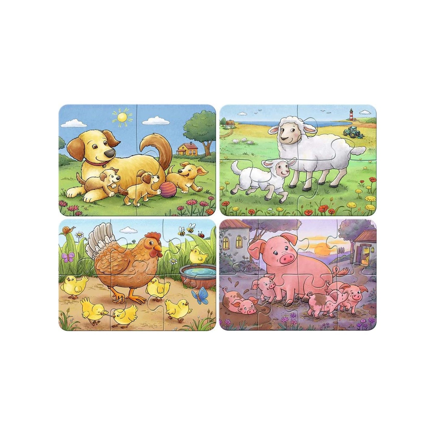 Ravensburger Jigsaw Puzzle meine ersten Rätsel 4in1 Nutztiere Familien