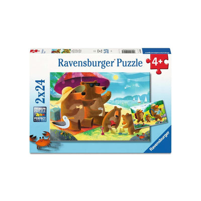 Ravensburger Puzzle Bär Familienurlaub - 2x24 Teile.