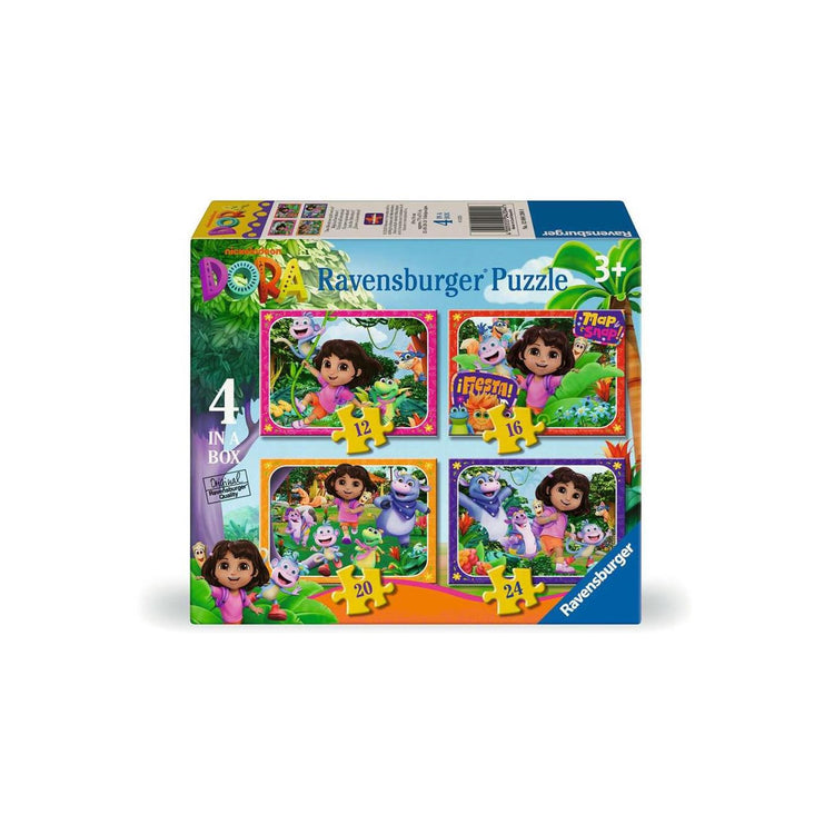 Ravensburger Puzzle Dora, die Entdeckerin, mach mit beim Abenteuer! - 4 Rätsel
