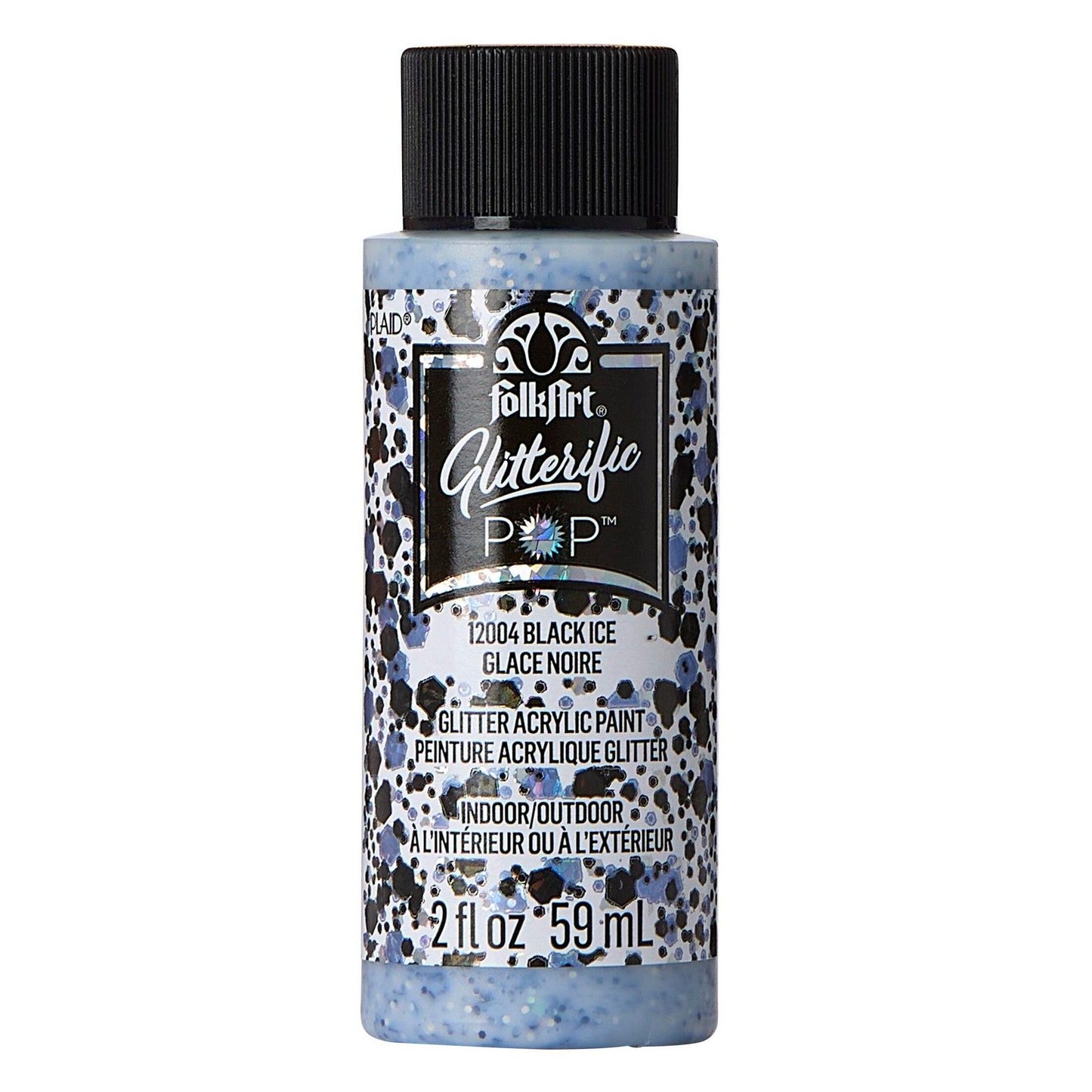 Folkart • glitzernde Pop-Acrylfarbe, schwarzes Eis, 59 ml