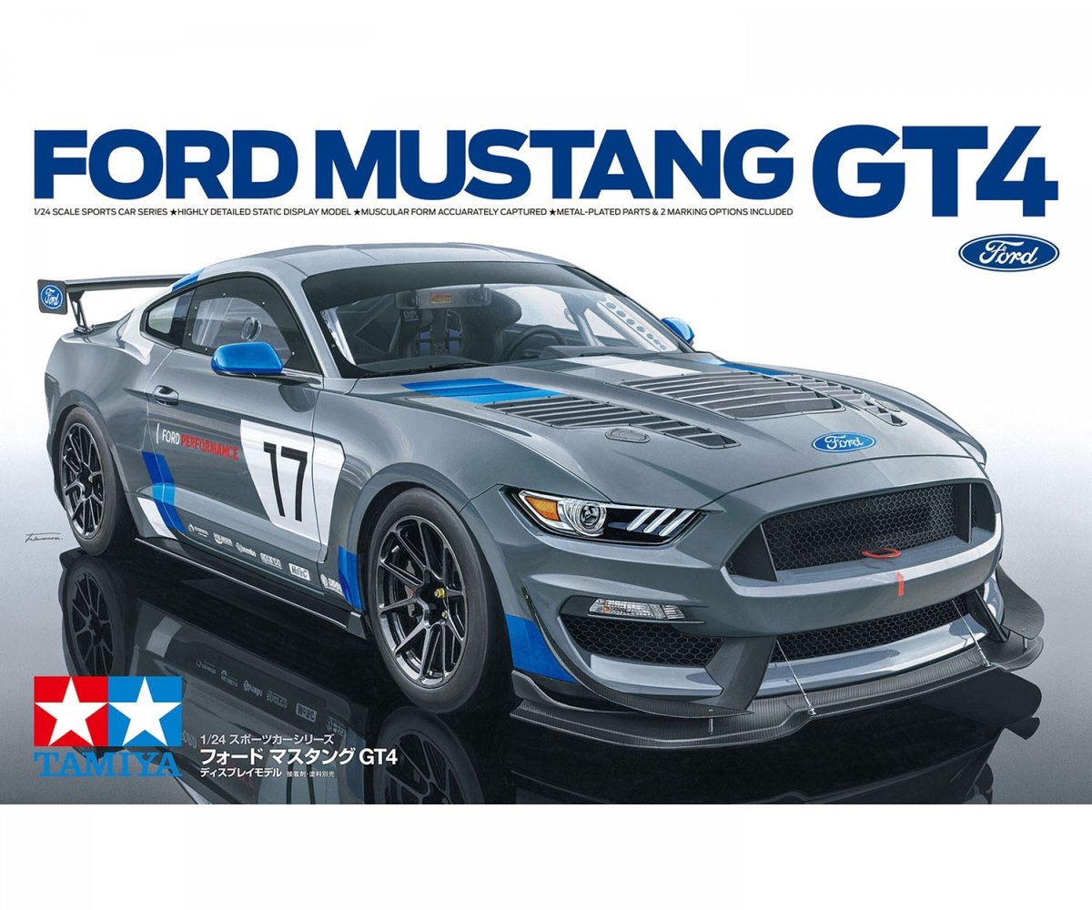 Tamiya Modellbausatzauto – 24354 Ford Mustang GT4 Kunststoff – 1:24 – Modellbau