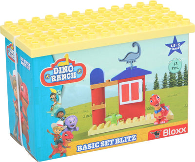 Markenlos Sans Marque Big Bloxx Dino Ranch Bausteine-Set – Konstruktionsspielzeug für Kinder – 13-teilig – Aufbewahrungsbox mit Deckel – 1,5–5 Jahre