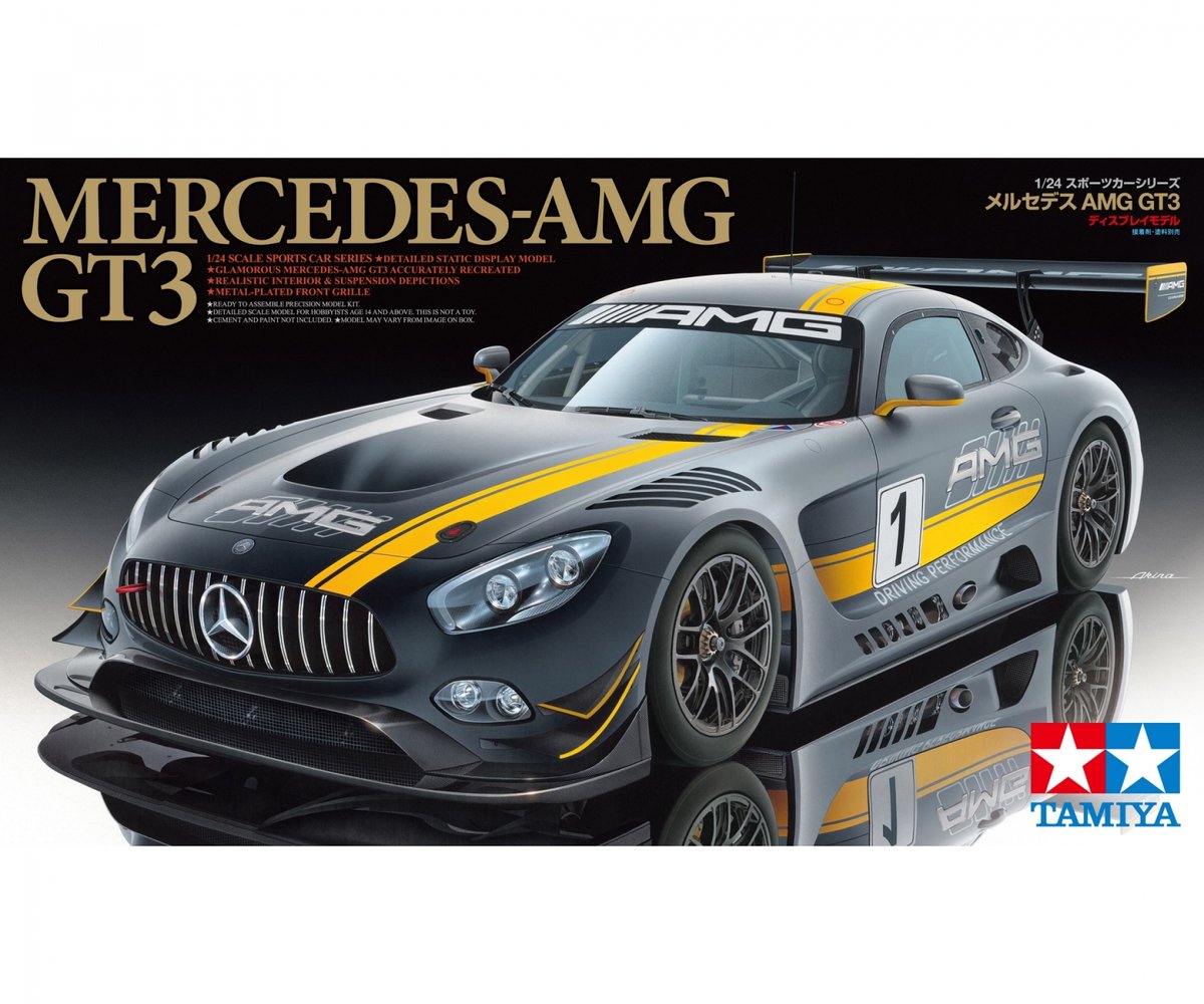 Tamiya Modellbausatzauto – 24345 Mercedes-AMG GT3 aus Kunststoff – 1:24 – Modellbau