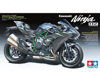 Tamiya Modellbausatzauto – 14136 Kawasaki Ninja H2 Carbon-Kunststoff – 1:12 – Modellbau