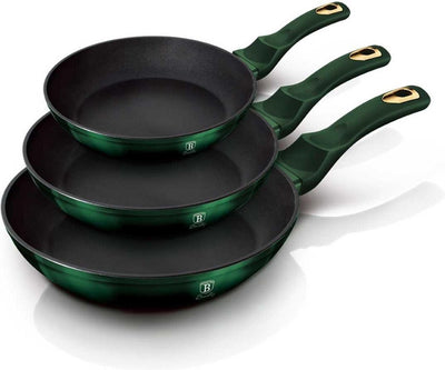 Berlingerhaus 6168 – 3-teiliges Pfannenset – Smaragd-Kollektion