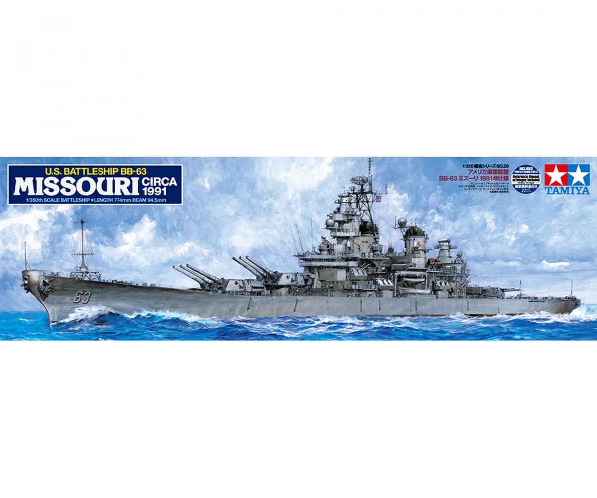 Tamiya Militärfahrzeug-Modellbausatz – 78029 US-Schlacht. BB-63 Missouri (#039) Kunststoff – 1:350 – Modellbausatz