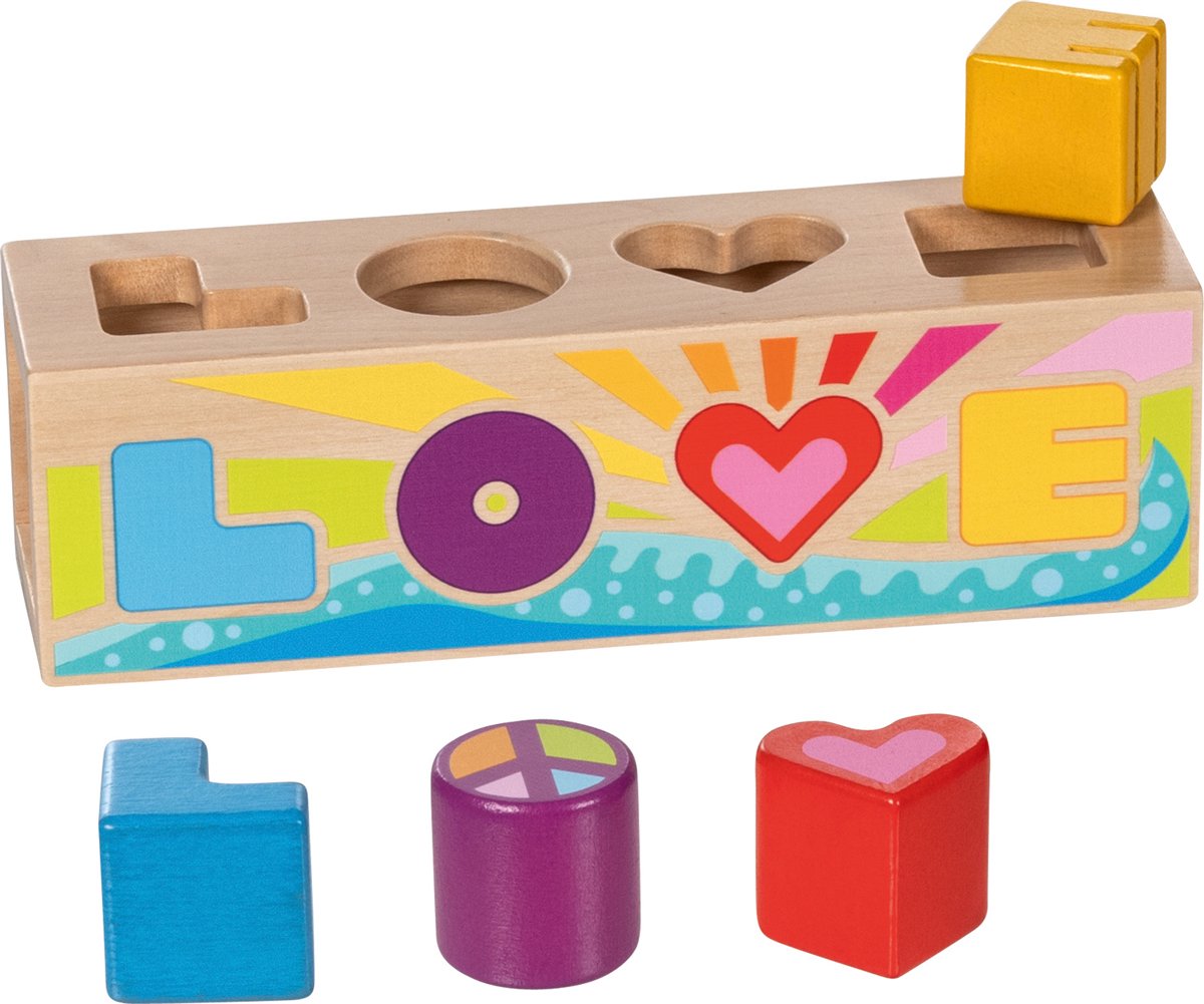 Goki Holzsortierbox Formsortierer Love - 5 Stk.