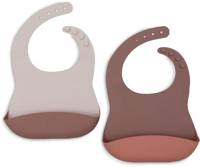Jollein Silikon-Lätzchen – 2 Stück – Rouge-Töne
