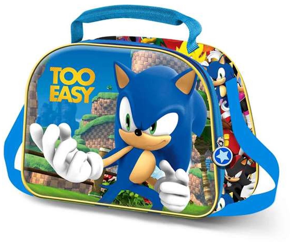 Karactermania – Sonic – 3D-Thermo-Lunch-Tasche mit Trolley-Befestigung – Snack – Blau