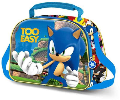 Karactermania – Sonic – 3D-Thermo-Lunch-Tasche mit Trolley-Befestigung – Snack – Blau