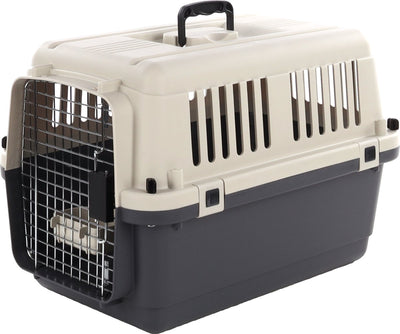 Flamingo Transportbox Hund S 61×40×41 cm – Transportkäfig Nomad dunkelgrau