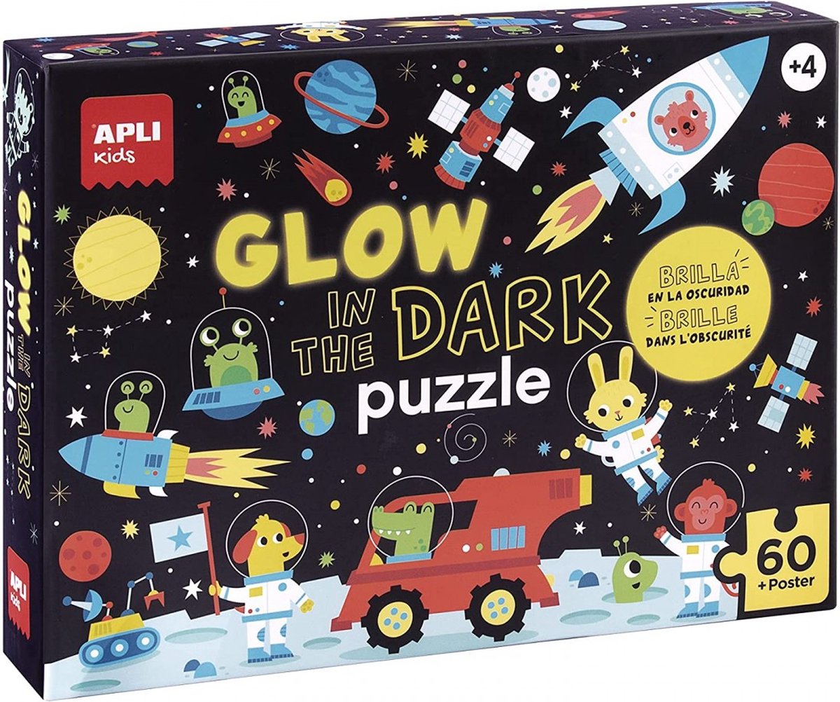 Apli Kinderpuzzle – im Dunkeln leuchtende Raumfahrt