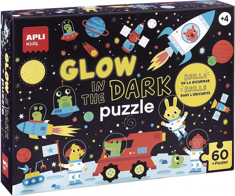 Apli Kinderpuzzle – im Dunkeln leuchtende Raumfahrt
