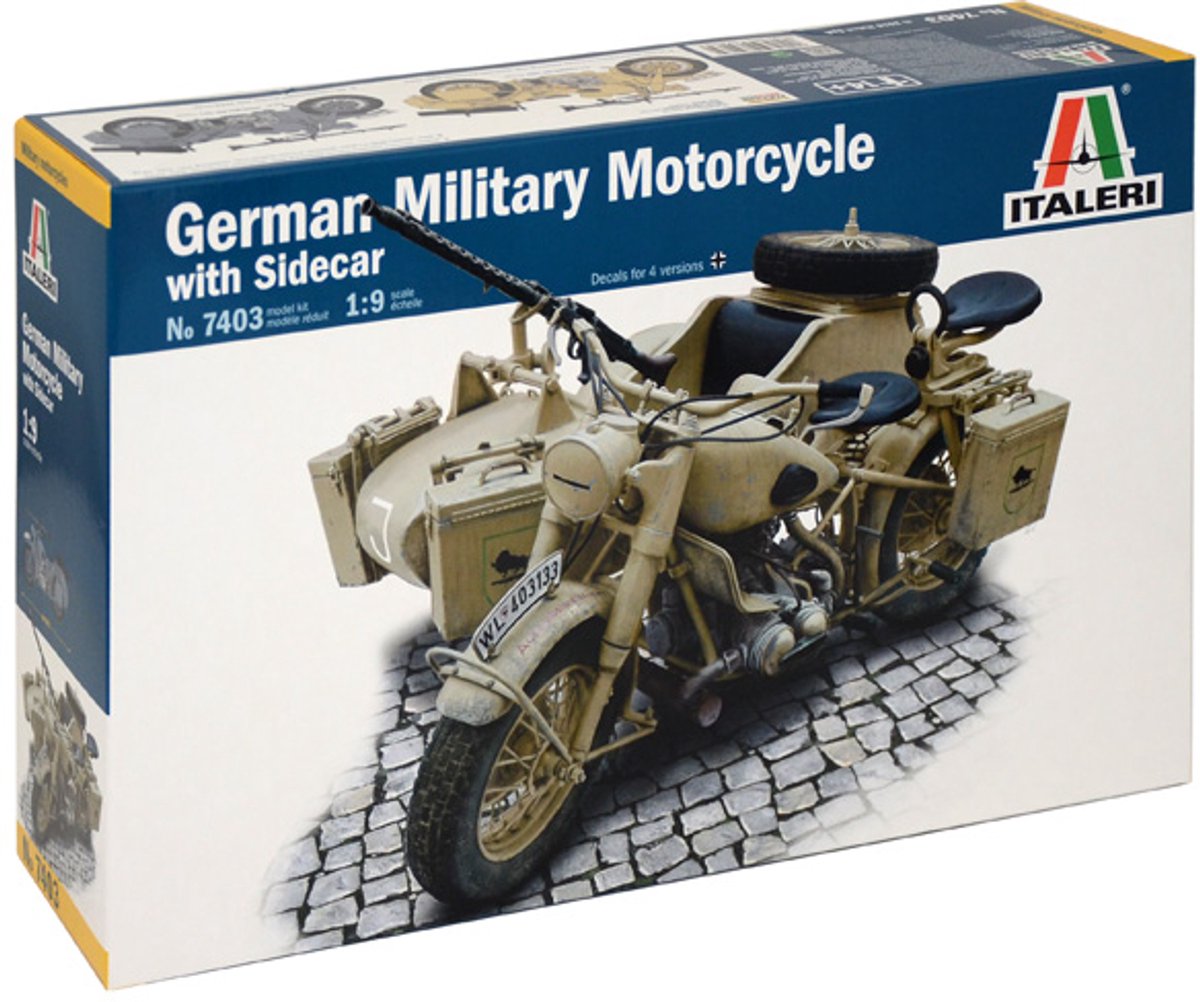 Italeri 7403 – deutsches Militärmotorrad mit Seitenwagen - 1:9