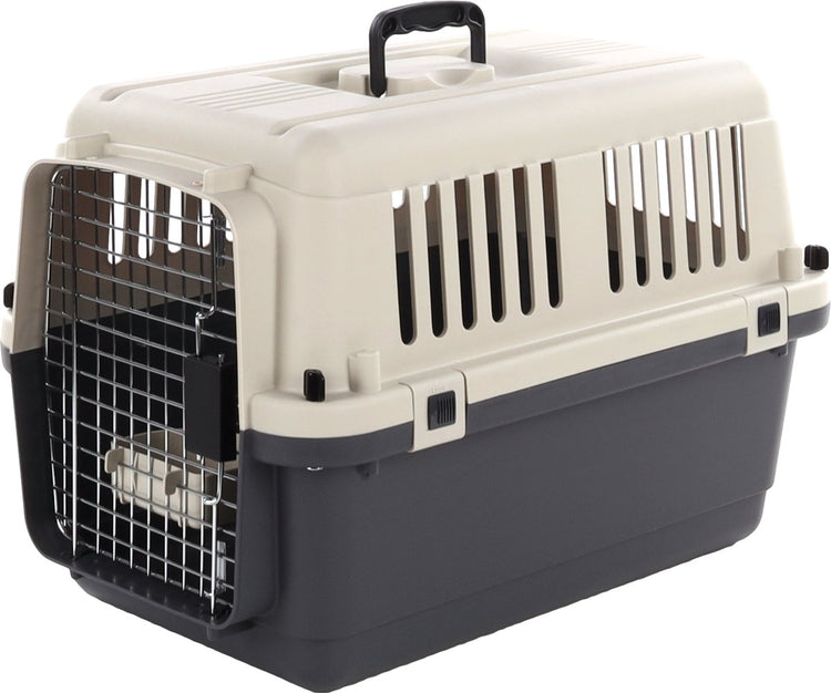 Flamingo Transportbox Hund S 61×40×41 cm – Transportkäfig Nomad dunkelgrau