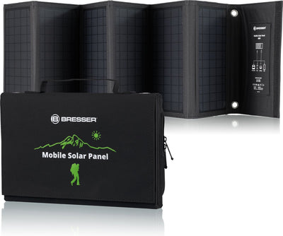 Bresser mobiles Solarpanel – 40 W – unter anderem für Smartphone-Tablets – 3x USB