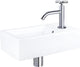 Differnz Force Brunnenset - Keramik - Wasserhahnkreuz Chrom - 40 x 22 x 11,5 cm