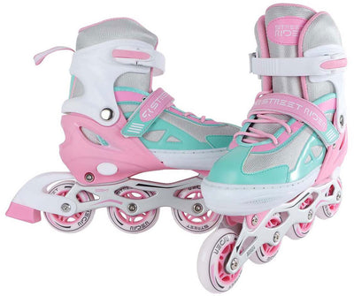 Street Rider Inline Skeelers Pink Green Verstellbar, Größe 37-40