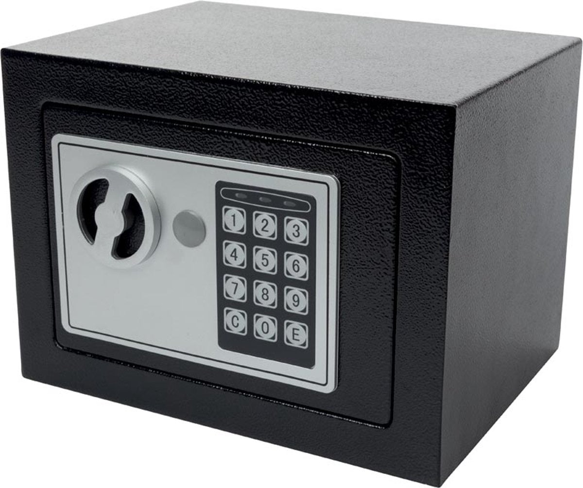 Perel elektronischer Tresor, mit Zahlenschloss, inklusive Notschlüssel und Montagematerial, 17 x 23 x 17 cm, 2,3 kg