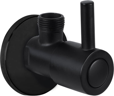 Differnz Eckventil schwarz matt - mit Rosette - WC-Armatur