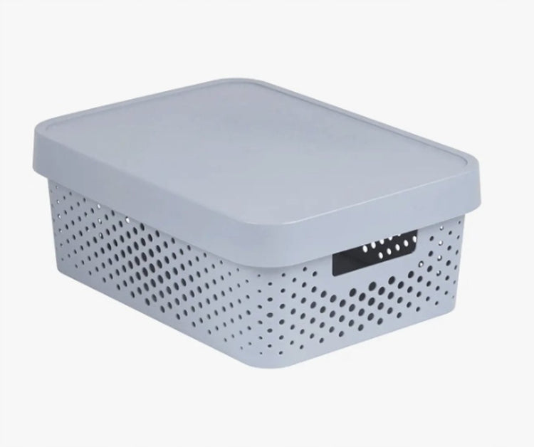 Keter Curver Infinity Series – Aufbewahrungsbox – 11 l – Azurblau – Grau – mit Deckel