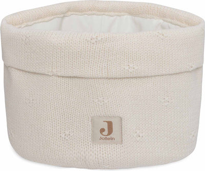 Jollein – Wickelkorb – Wickelkorb für Babyzimmer – 14 x 18 cm – Aufbewahrungskorb – gemütliches Strick-Elfenbein