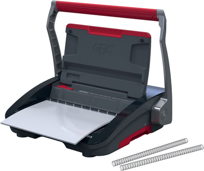 GBC Wirebind® WB15 Manuelles Bindegerät – Spiralbindung – 125 Blatt – Schwarz Rot