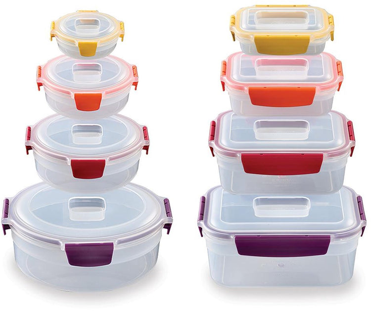 Joseph Joseph Nest Lock 8-teiliges Frischhaltedosen-Set, rund, quadratisch