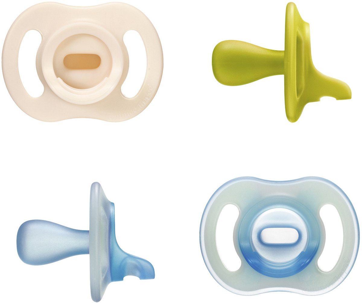 Tommee Tippee ultraleichte Schnuller für Tag und Nacht – 6–18 Monate – 4er-Set – einteiliger Schnuller, der im Dunkeln leuchtet