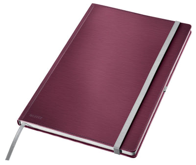 Notizbuch im Leitz-Stil, A4 liniert – mit Hardcover – 100-Gramm-Papier – Granatrot