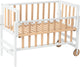 Geuther Beistellbett, Ausziehbett, Kinderbett – mit Rollen – 45x90 cm – Babybett bis 9 kg – massives Buchenholz – Öko-Weiß