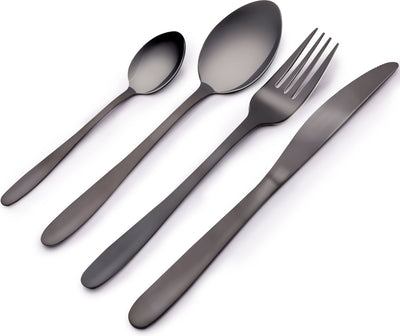 Alpina Besteckset Edelstahl 16-teilig schwarz