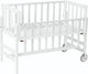 Geuther Betty Beistellbett, Beistellbett, Kinderbett – mit Rollen – 45x90 cm – Babybett bis 9 kg – massives Buchenholz – weiß