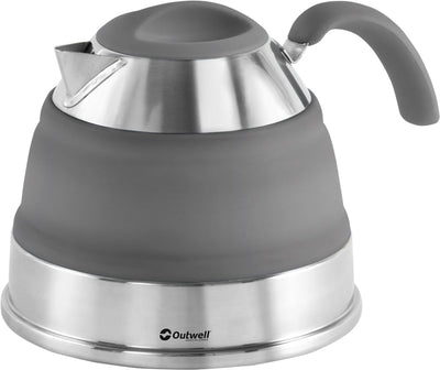 Outwell Kollaps-Wasserkocher 1,5 l Camping-Wasserkocher faltbar aus Silikon grau