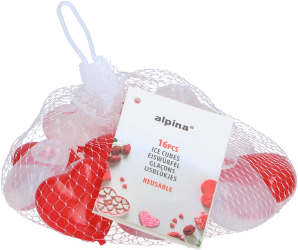 Alpina Eiswürfelform Herzform - für Gefrierschrank - Kunststoff 16 Stück