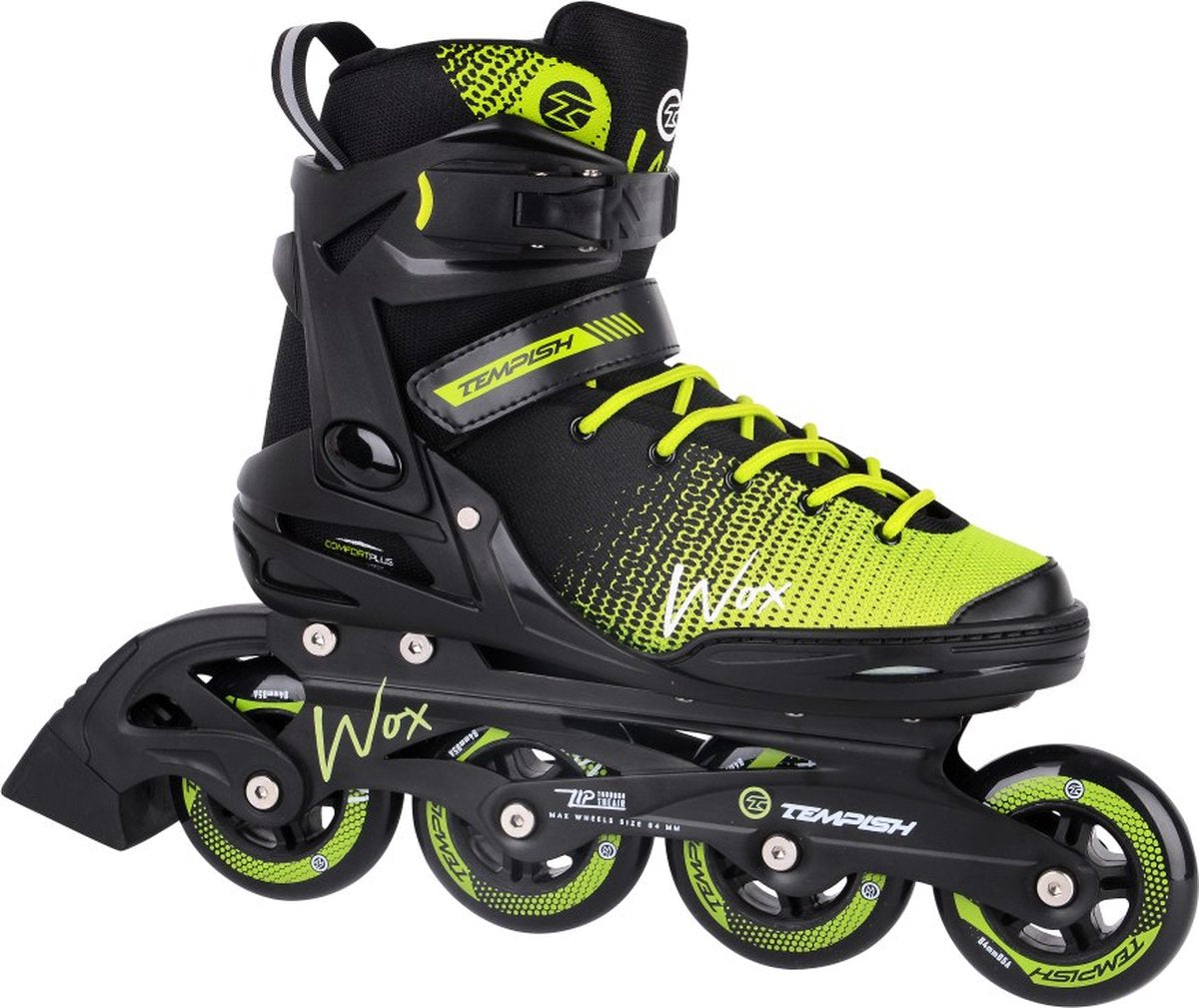 Tempish Wox 84 Inline-Skates für Erwachsene – 4 x 84 mm Rollen – Fitness-Inline-Skates – Schwarz Grün – Größe 43