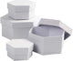 Creativ Company Sechseckdosen, H: 4+5+6+7 cm, T 6,5+8+10+12 cm, weiß, 4 Stück 1 Set